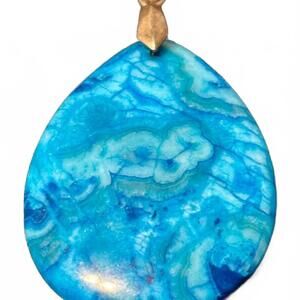 Enchanting Blue Agate Teardrop Pendant – Nature’s Art You Can Wear